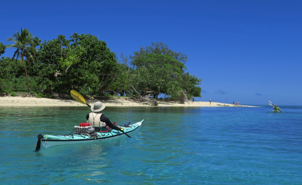 Kayaking Beside an Island